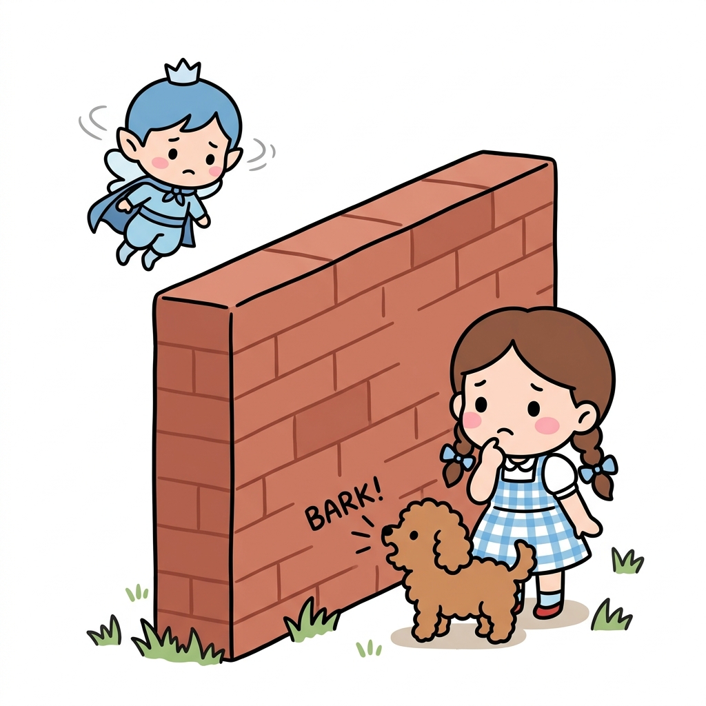 토토가 만난 직선 벽