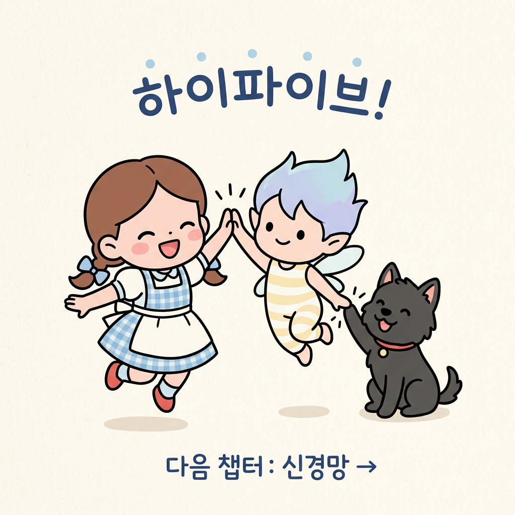 지니, 도로시, 토토의 하이파이브