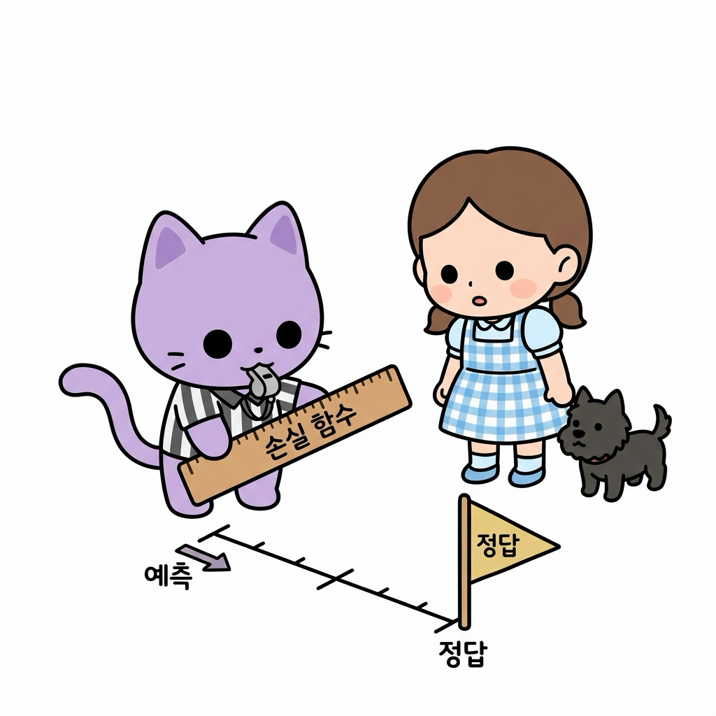 예측값과 정답의 거리를 재는 손실 함수