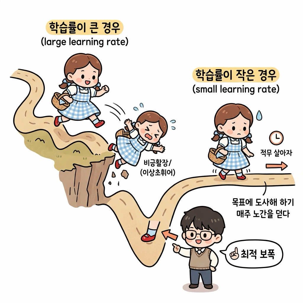 학습률 크기에 따른 경사하강법 갱신 시각화
