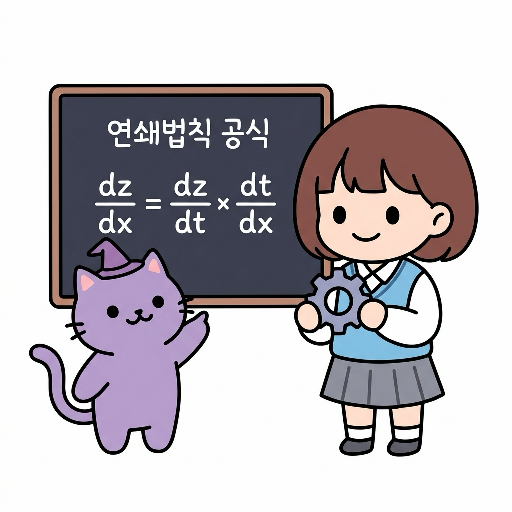 연쇄법칙 수식 약분 증명