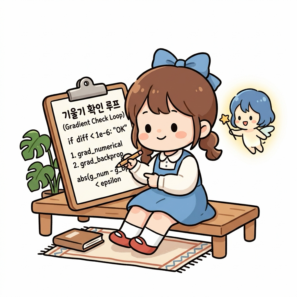 기울기 확인 루프 코드 작성