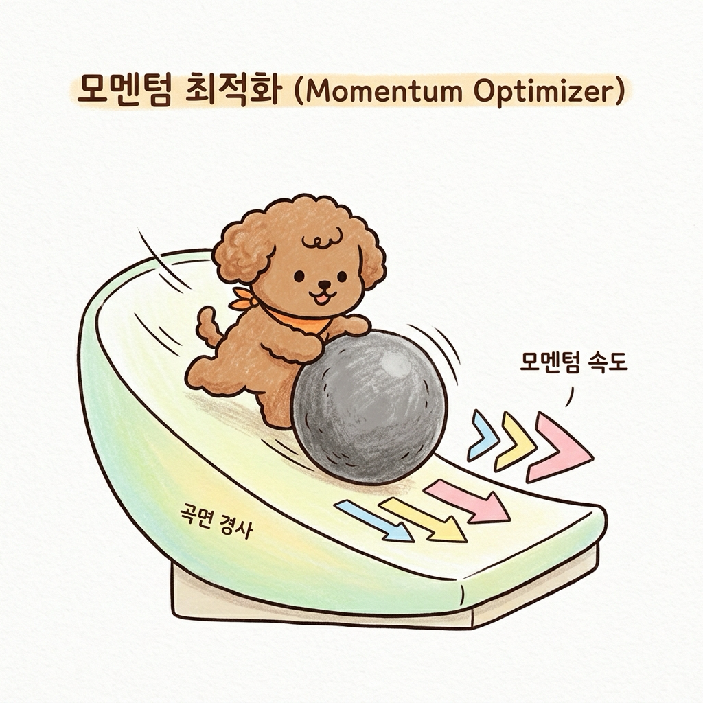 모멘텀 속도 가속 비유