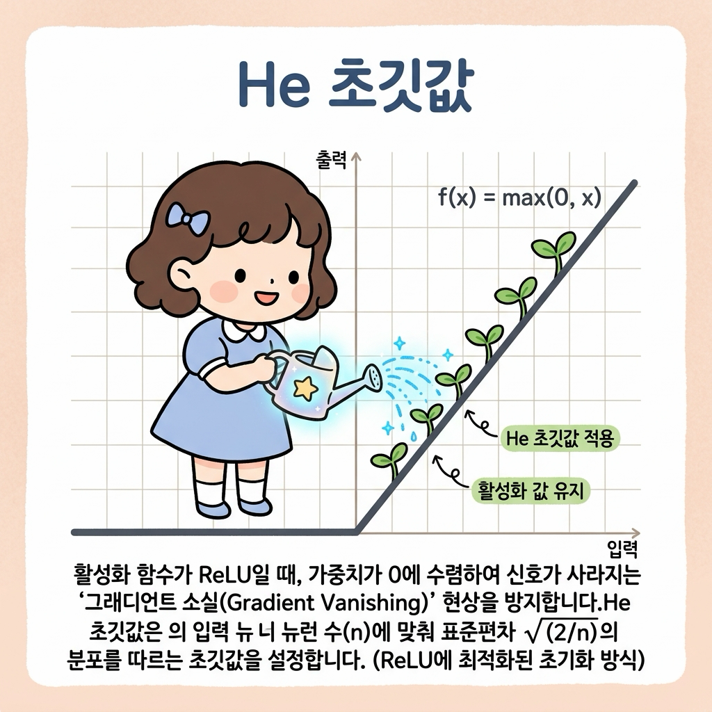 He 초깃값 ReLU 네트워크 적용