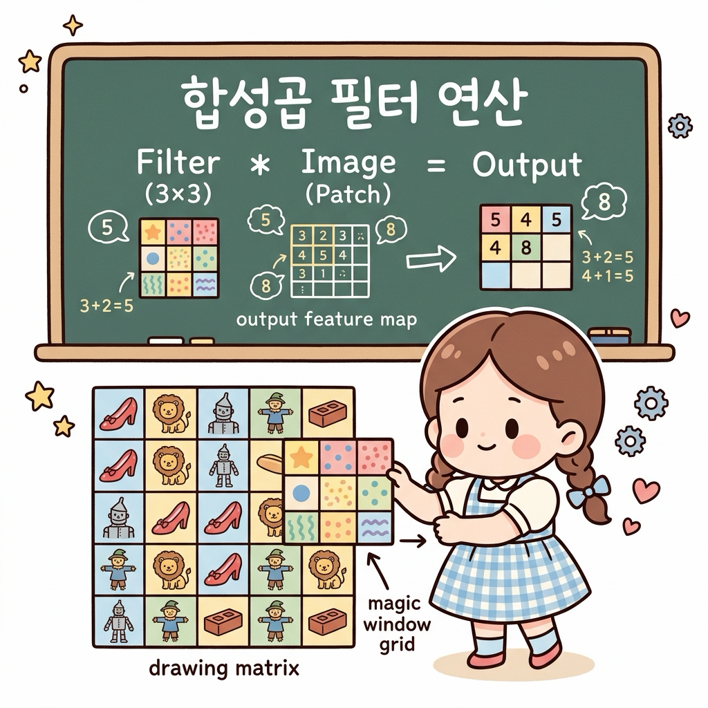 합성곱 필터 연산 메커니즘