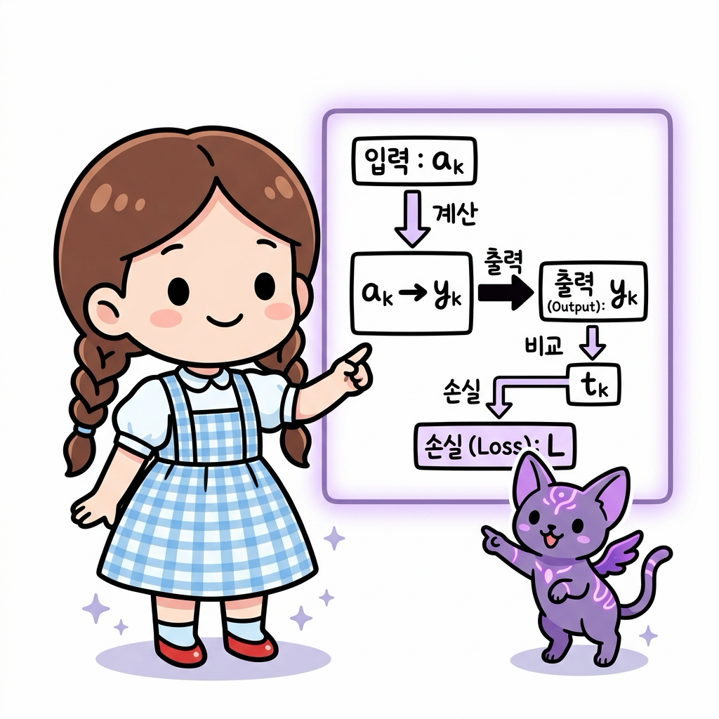 Softmax-with-Loss 계층의 계산 그래프